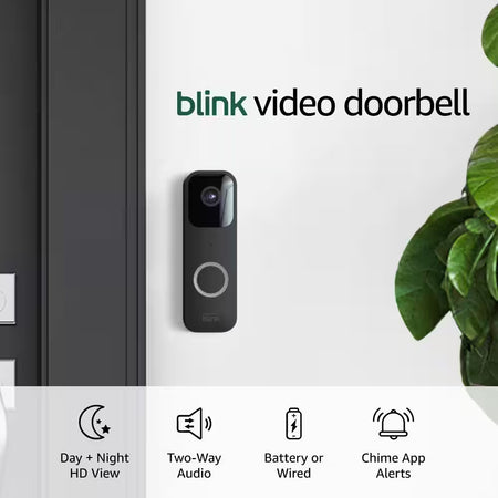 Video Doorbell plus Sync Module 2 - Battery or Wired - Smart Wi-Fi HD Video Doorbell Camera System in White