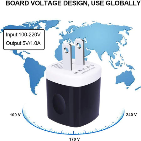 Wall Adapter, USB Wall Charger 6 Pack, 1A 5V Single Port USB Plugs Power Adapter Compatible Iphone 12 11 Xs XR X 8 7 6S 6, Samsung Galaxy A21 S10E S9 S8 Note 20 9 8 S7 Edge, G6, Google Pixel 4A