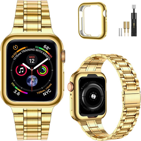 Solid Stainless Steel Band Compatible with Apple Watch 45Mm 44Mm 42Mm 41Mm 40Mm 38Mm, Metal Strap for Iwatch Series 7 6 5 4 3 2 1 SE