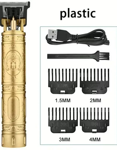 Load image into Gallery viewer, Rechargeable Trimmer with Engraved Dragon &amp; Buddha Design
