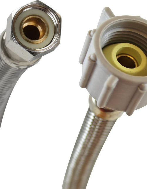 Load image into Gallery viewer, B1T16 Toilet Connector, Braided Stainless Steel-3/8-Inch Female Compression Thread X 7/8-Inch Female Ballcock Thread, 16-Inch Length
