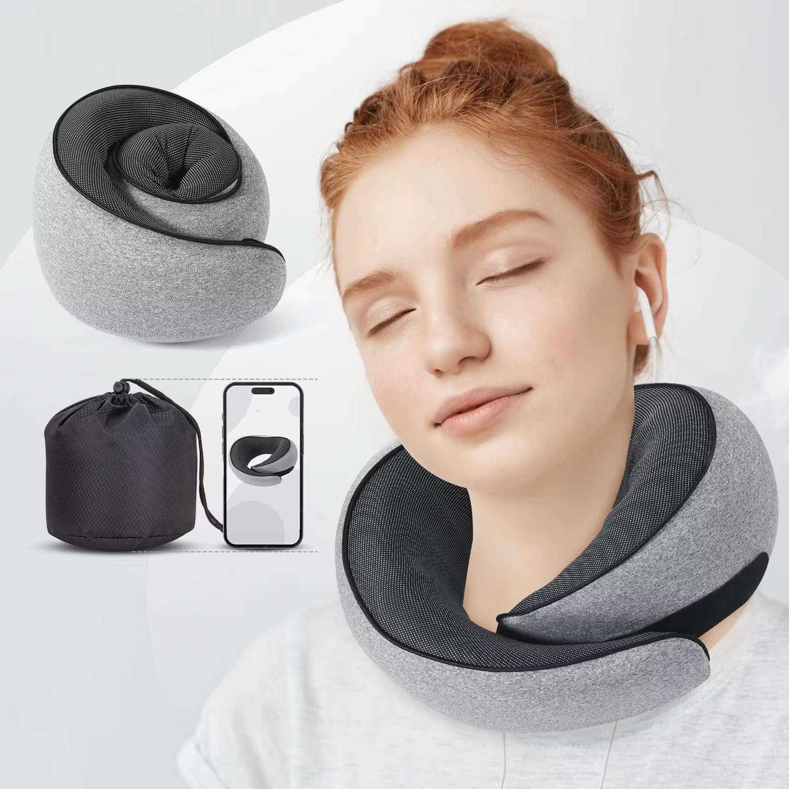 Cloudrest U-Shape Pillow – Memory Foam Travel Neck Cushion for Car, Plane & Home Comfort