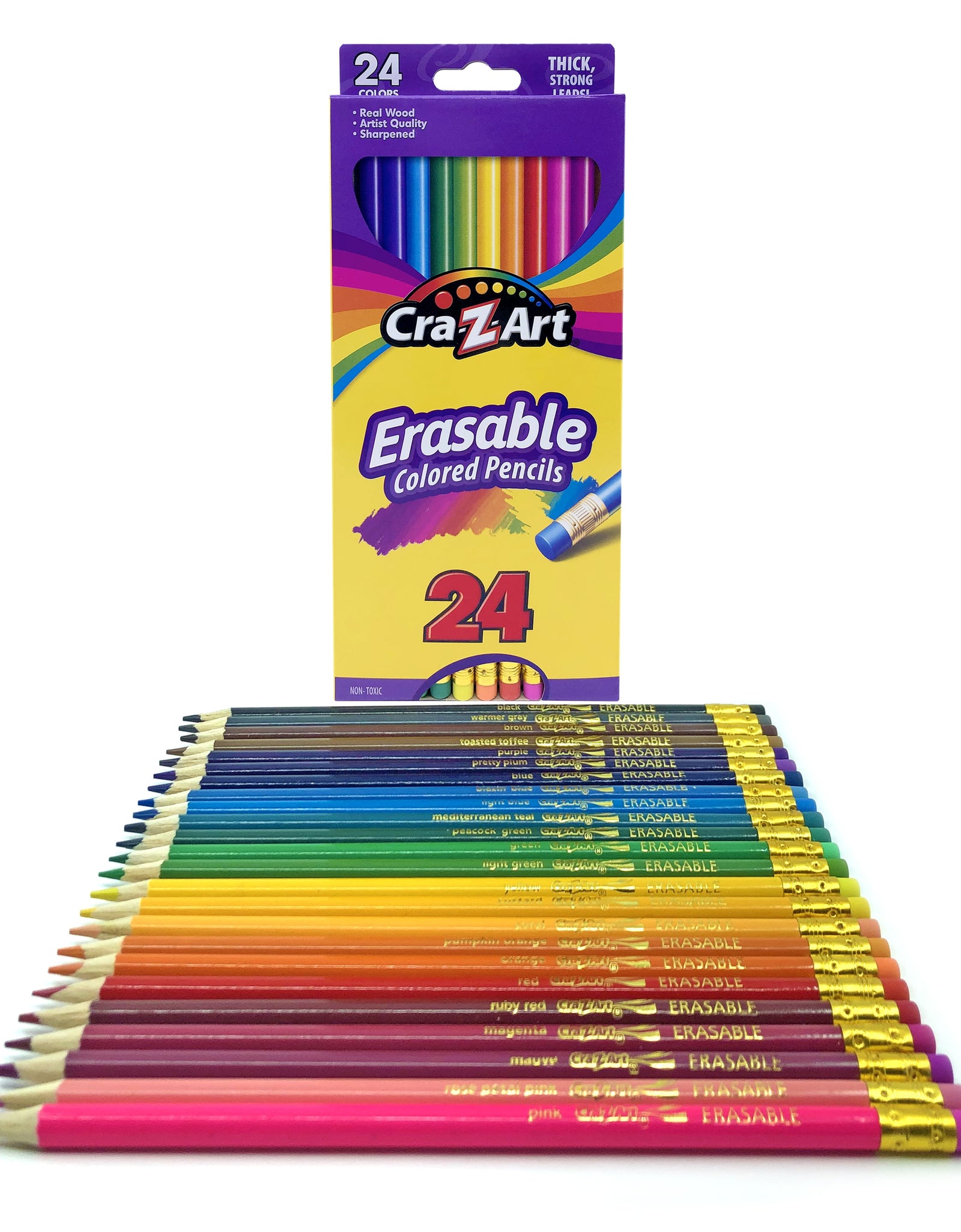 Erasable Colored Pencils, 24 Pack, Beginner Child Ages 3 and Up, Back to School Supplies