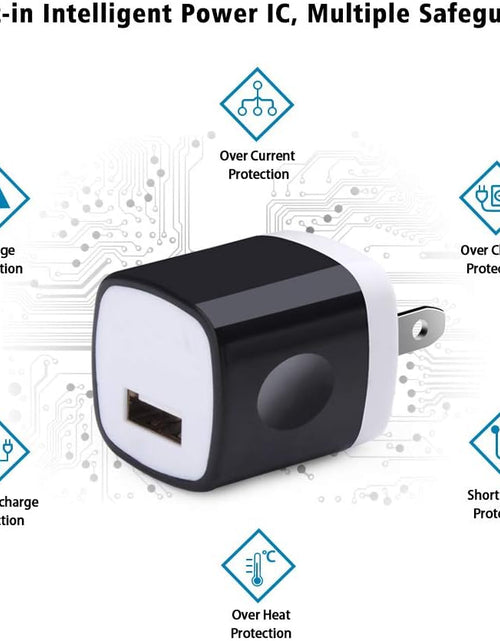 Load image into Gallery viewer, Wall Adapter, USB Wall Charger 6 Pack,  1A 5V Single Port USB Plugs Power Adapter Compatible Iphone 12 11 Xs XR X 8 7 6S 6, Samsung Galaxy A21 S10E S9 S8 Note 20 9 8 S7 Edge, G6, Google Pixel 4A
